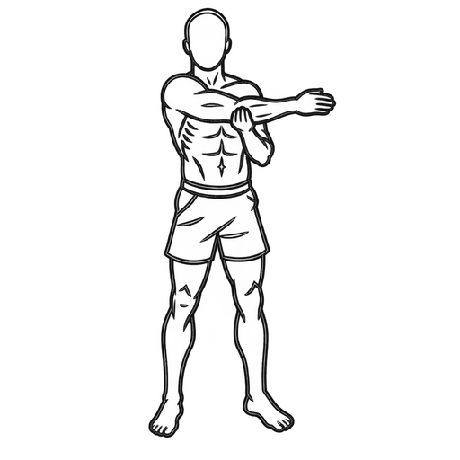 Cross-Body Shoulder Stretch — animated sequence