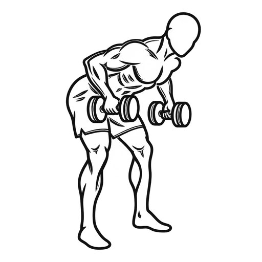 Dumbbell Bent Over Row — animated sequence