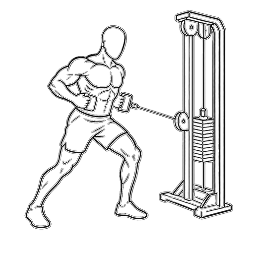 Single-Arm Cable Row — animated sequence