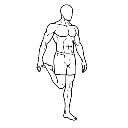 Standing Quad Stretch — animated sequence