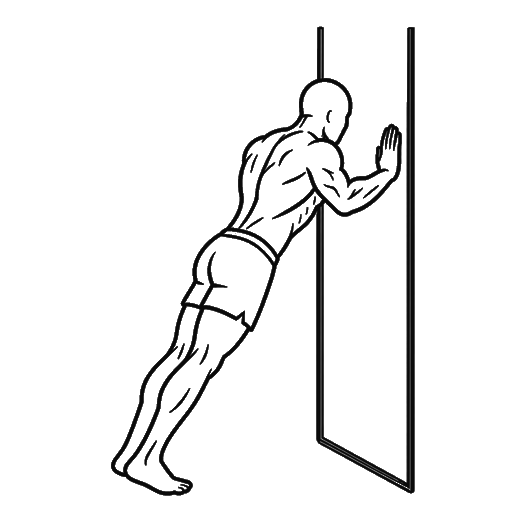 Wall Push-up — animated sequence
